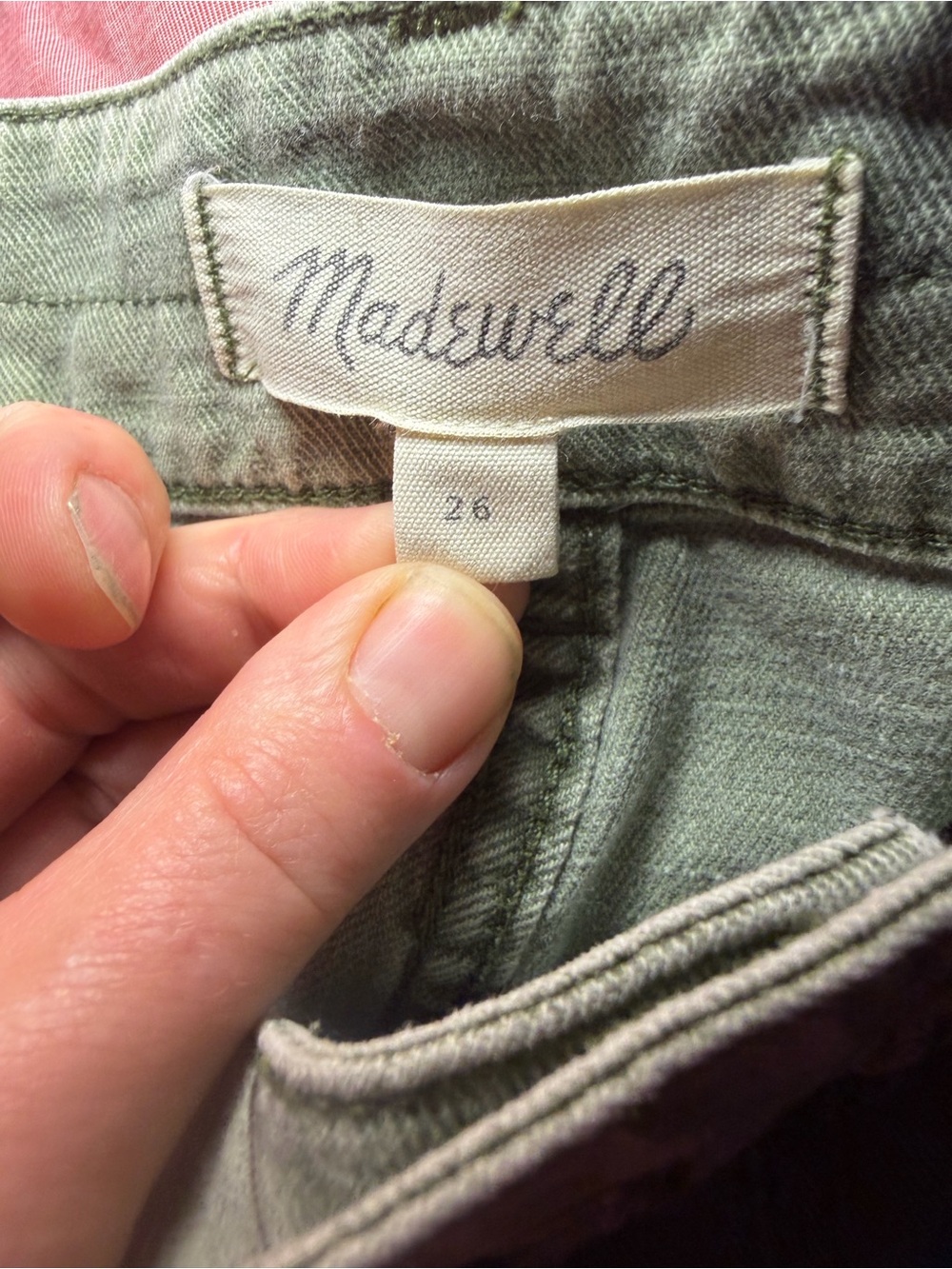 Madewell High Rise Cargo Utility Bootcut Crop Green Boho Pants 26 - Picture 4 of 5